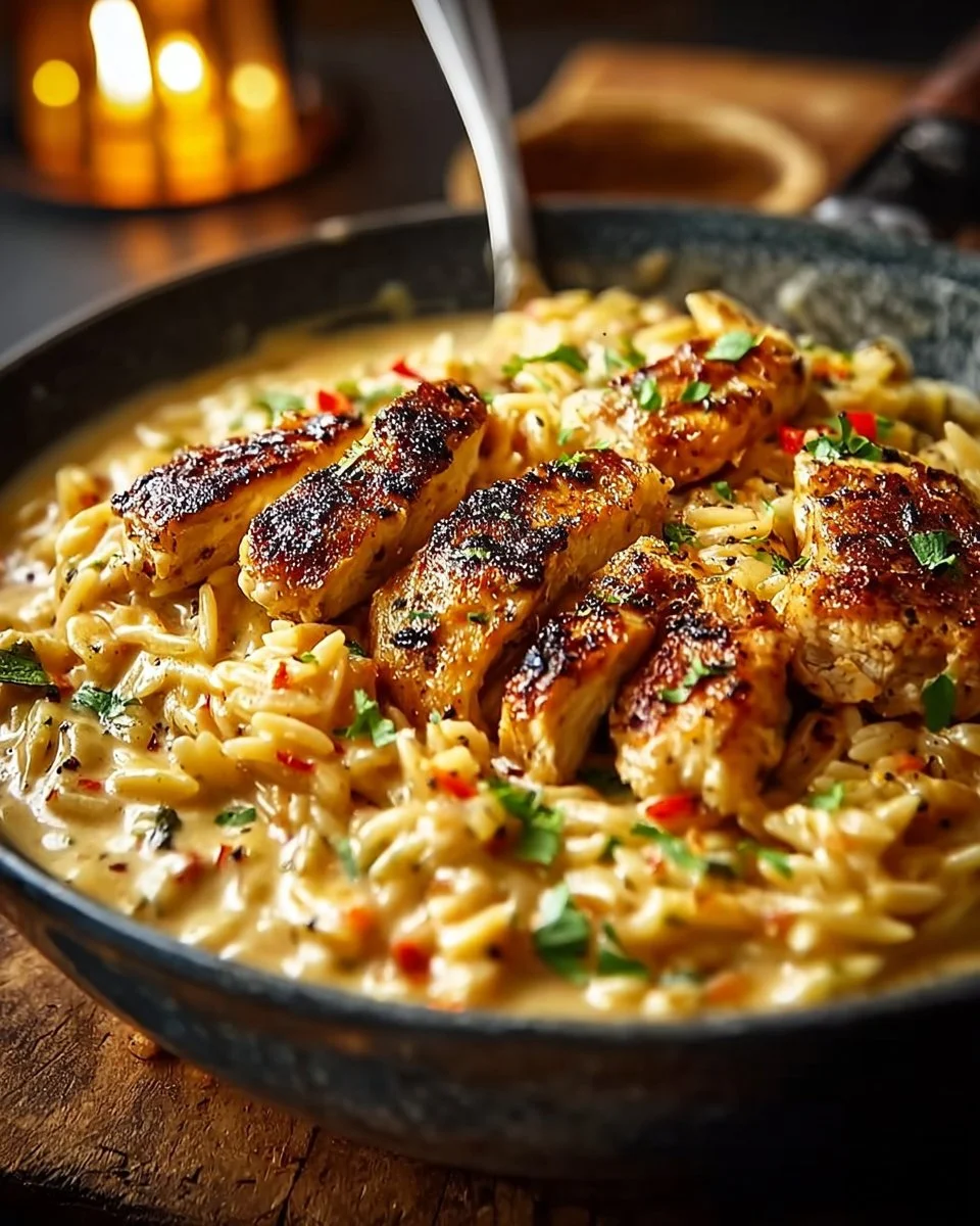 Cajun Chicken Alfredo Orzo