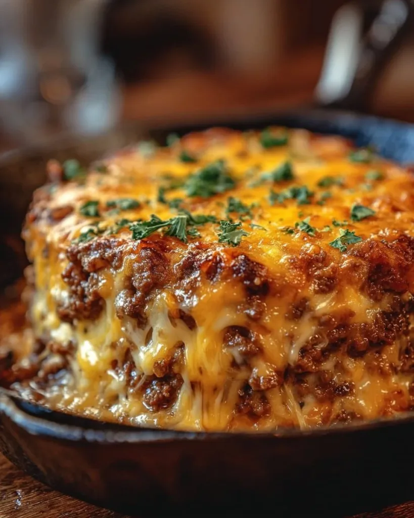 Delicious Cattle Drive Casserole served in a rustic dish
