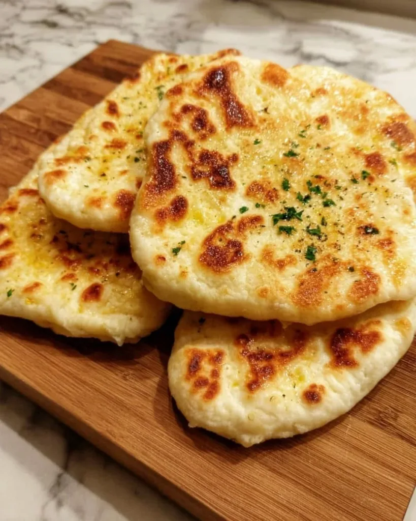 Delicious Cottage Cheese Flatbread served with fresh toppings.