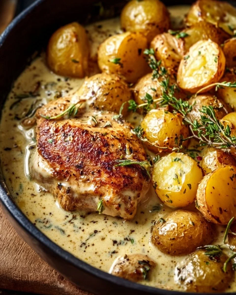 Creamy Garlic Chicken Potatoes