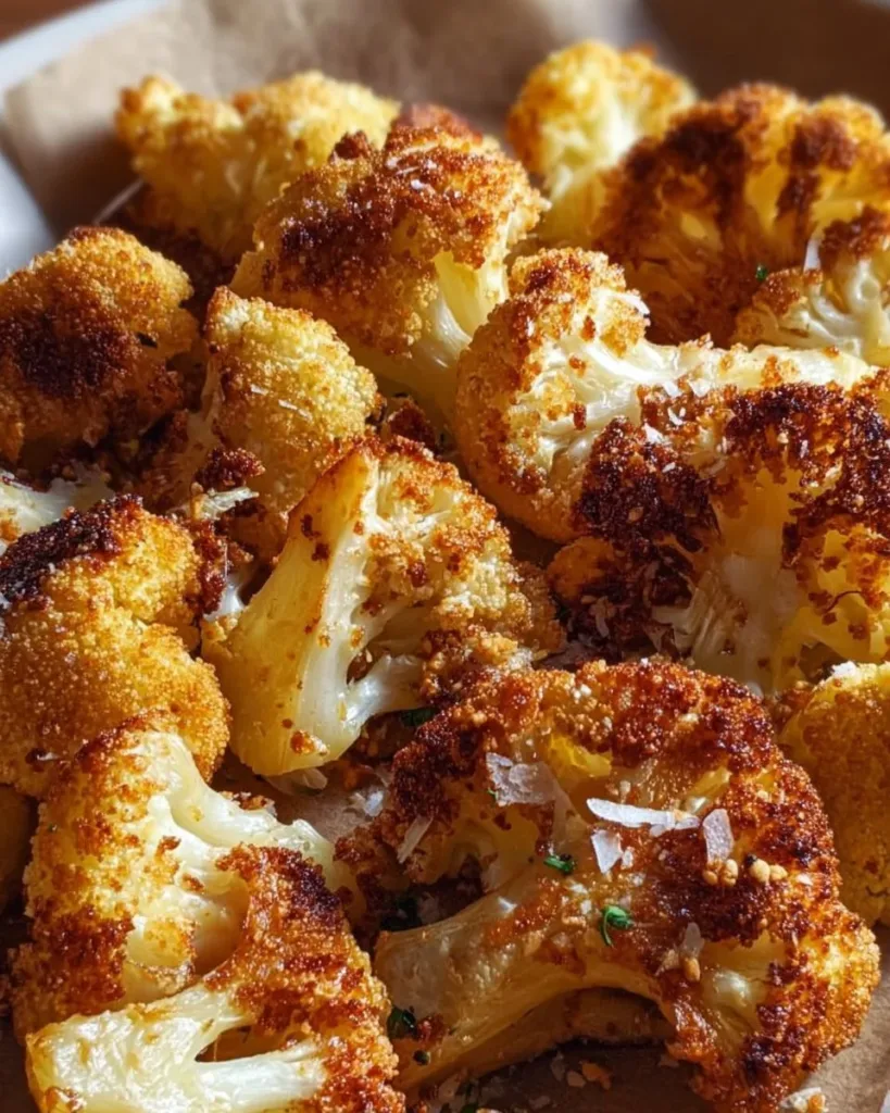 Delicious crispy roasted cauliflower served in a bowl