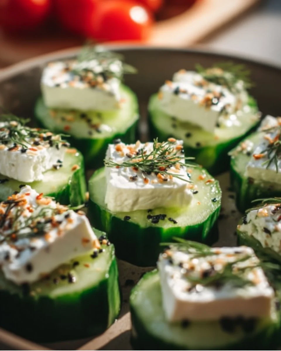 Cucumber Cottage Cheese Bites