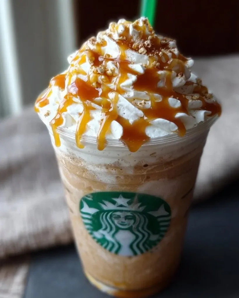 Homemade Caramel Frappuccino inspired by Starbucks recipe