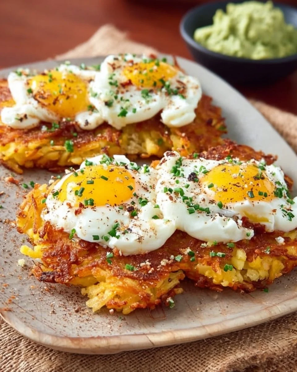 Loaded Hash Browns with Avocado and Scrambled Eggs