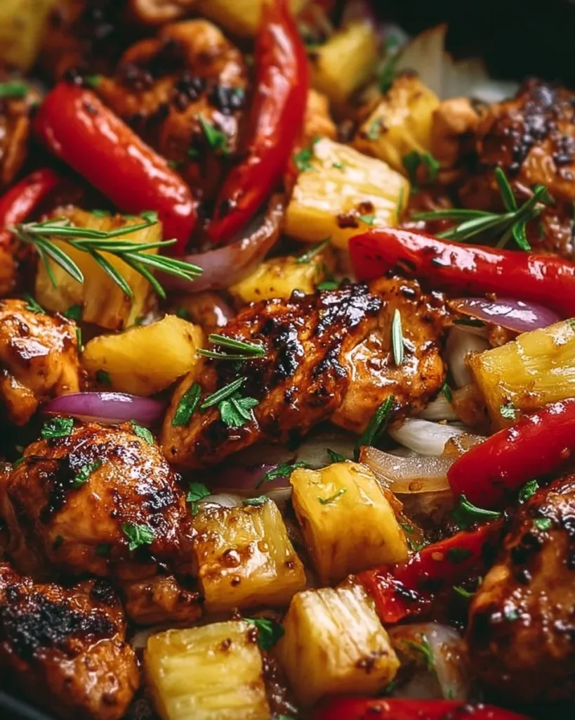 Hawaiian Chicken Sheet Pan with vibrant colors and tropical ingredients