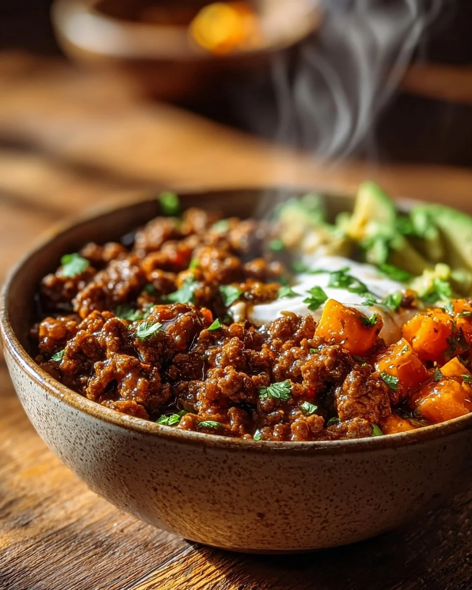 Irresistible Ground Beef Hot Honey Bowl