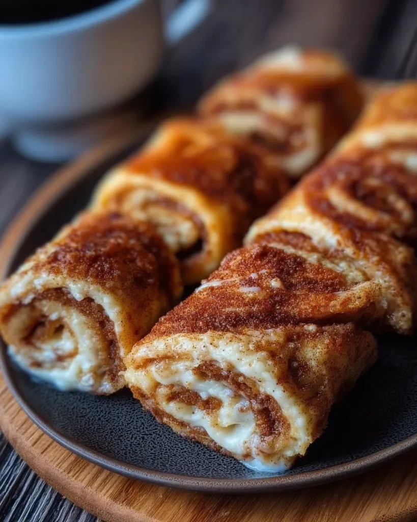 Keto Cinnamon Cream Cheese Roll-Ups on a plate with cinnamon and cream cheese filling