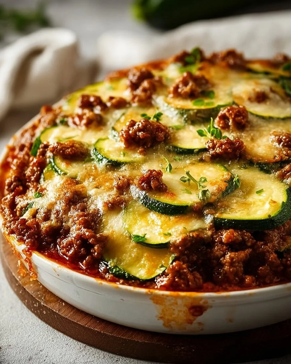 Low Carb Ground Beef Zucchini Bake