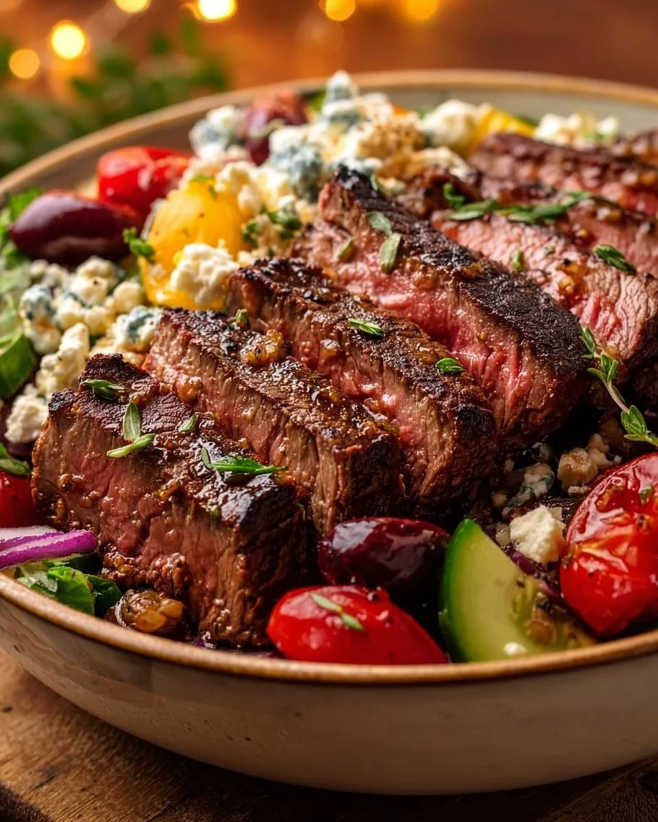 Ribeye Greek Salad with Steak
