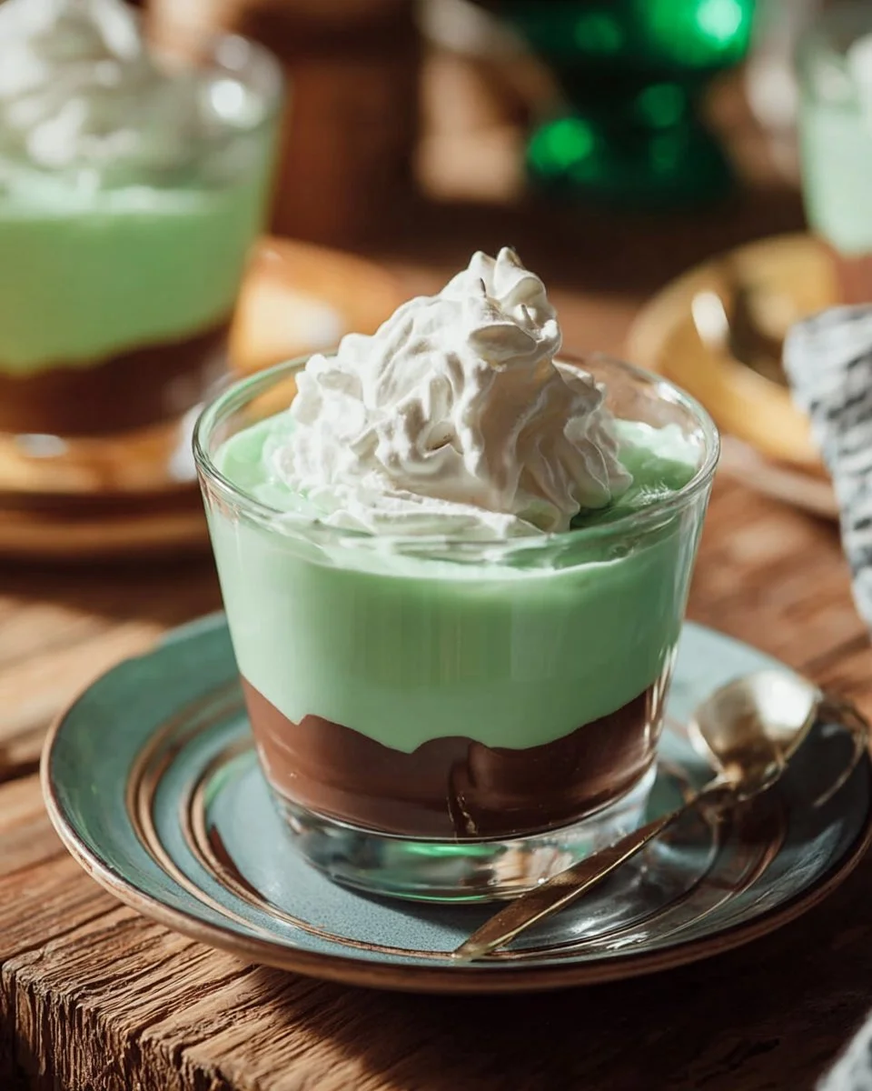 St Patrick's Day Green Shake Pudding Cups