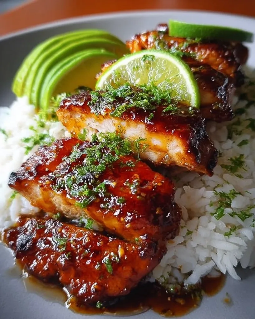 Delicious Honey Lime Chicken Stack served with vibrant garnishes