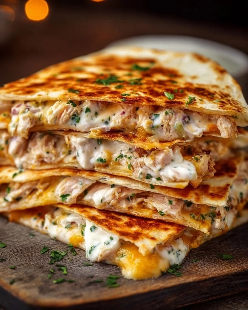 High-Protein Chicken Ranch Quesadilla