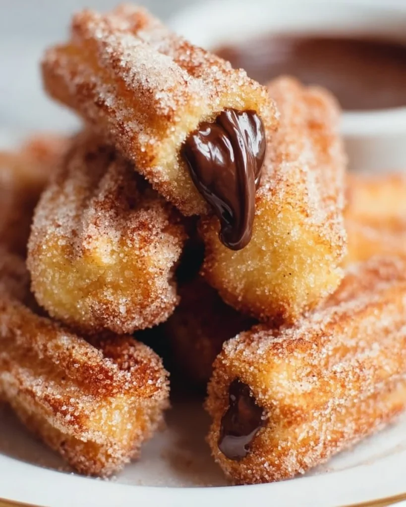 Delicious homemade churro bites with Nutella filling