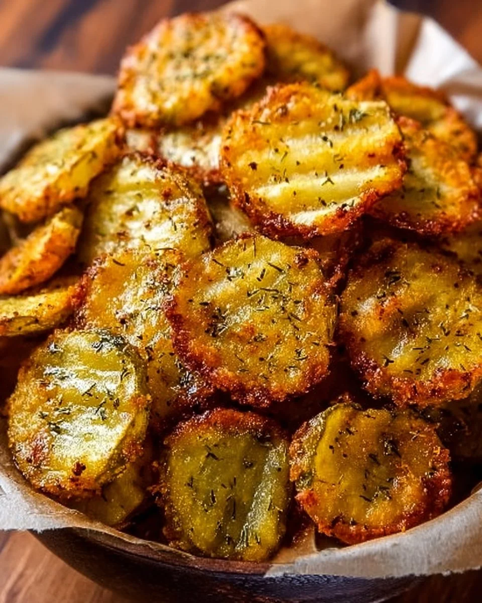 Air Fryer Spicy Dill Pickle Chips