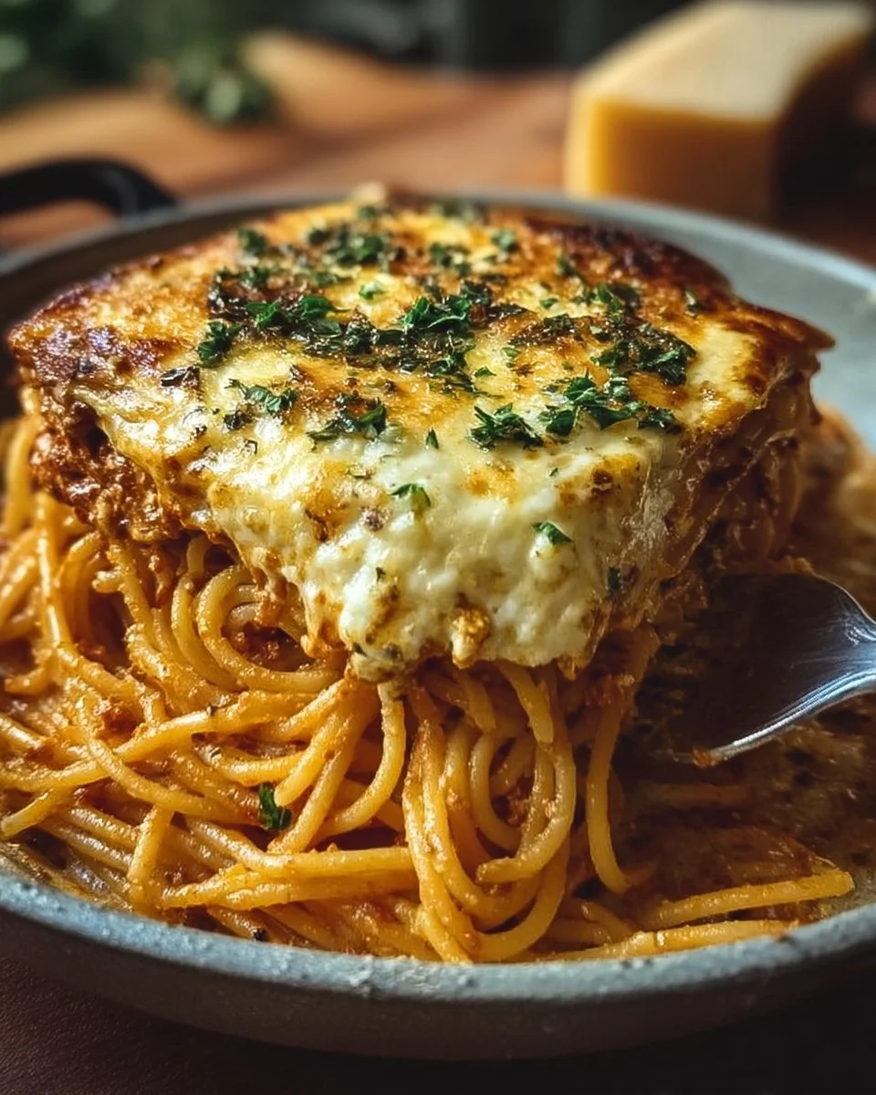 Baked Cream Cheese Spaghetti Casserole