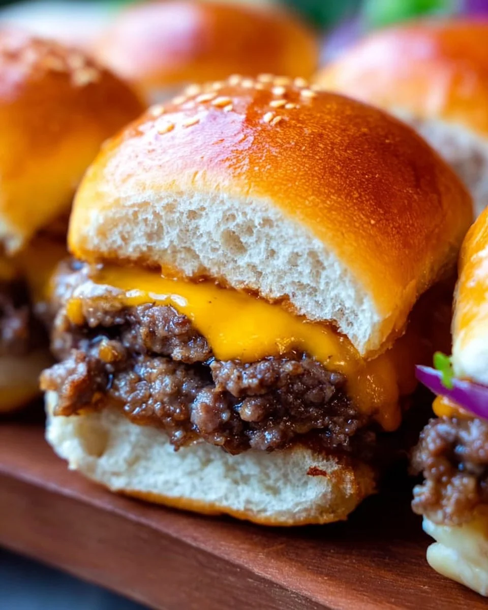 Cheeseburger Sliders with Hawaiian Rolls