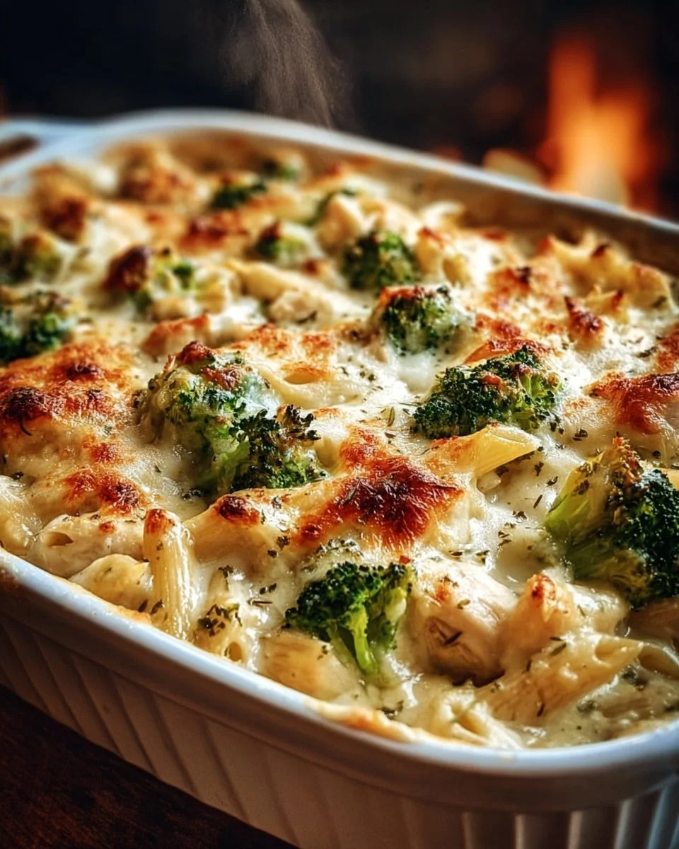 Chicken and Broccoli Alfredo Bake