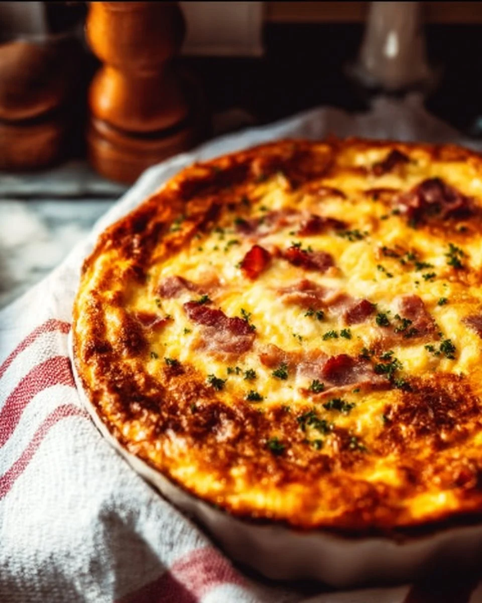 Crustless Cottage Cheese Quiche Lorraine