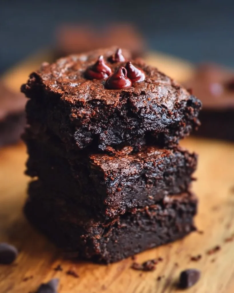 Fudgy decadent black bean brownies on a white plate
