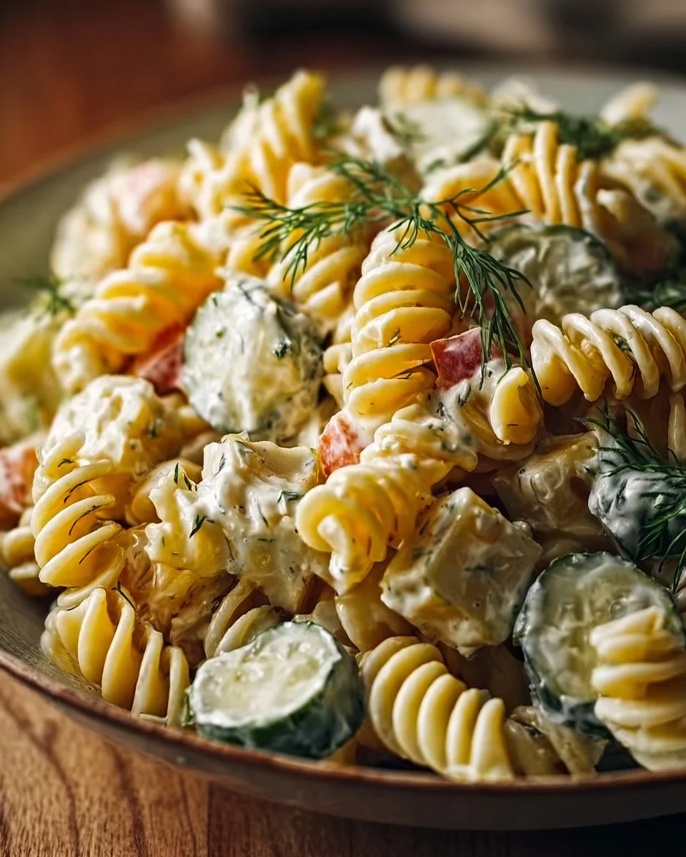 Easy Dill Pickle Pasta Salad