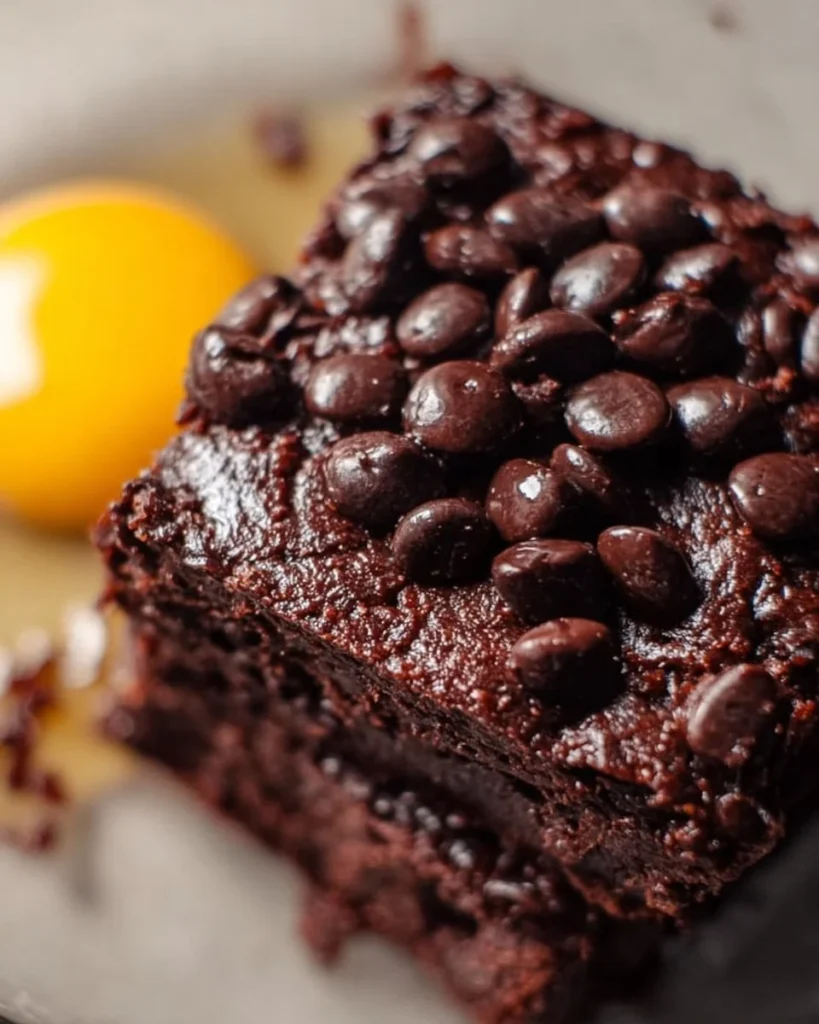 Fudgy black bean brownies served on a plate
