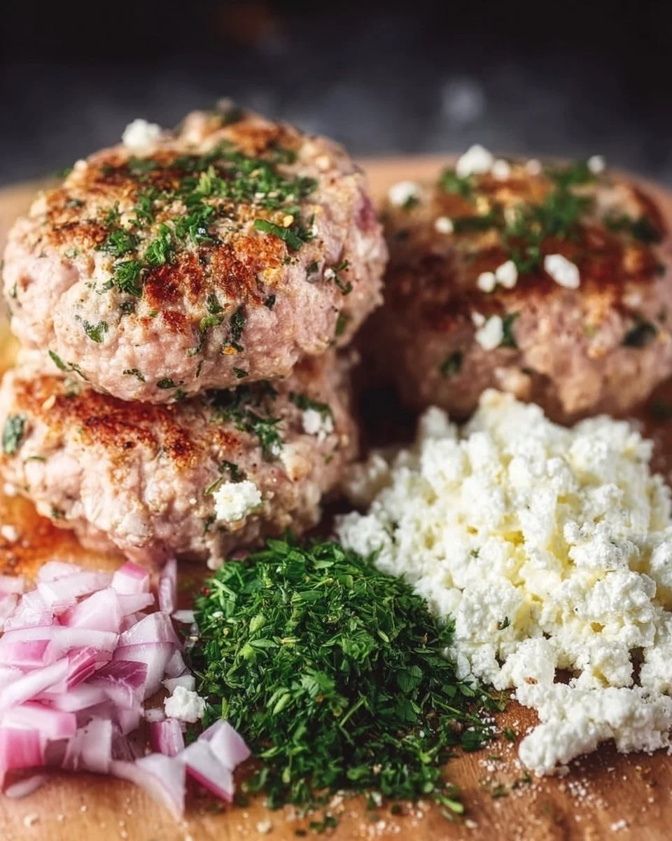 Greek Feta Turkey Burgers