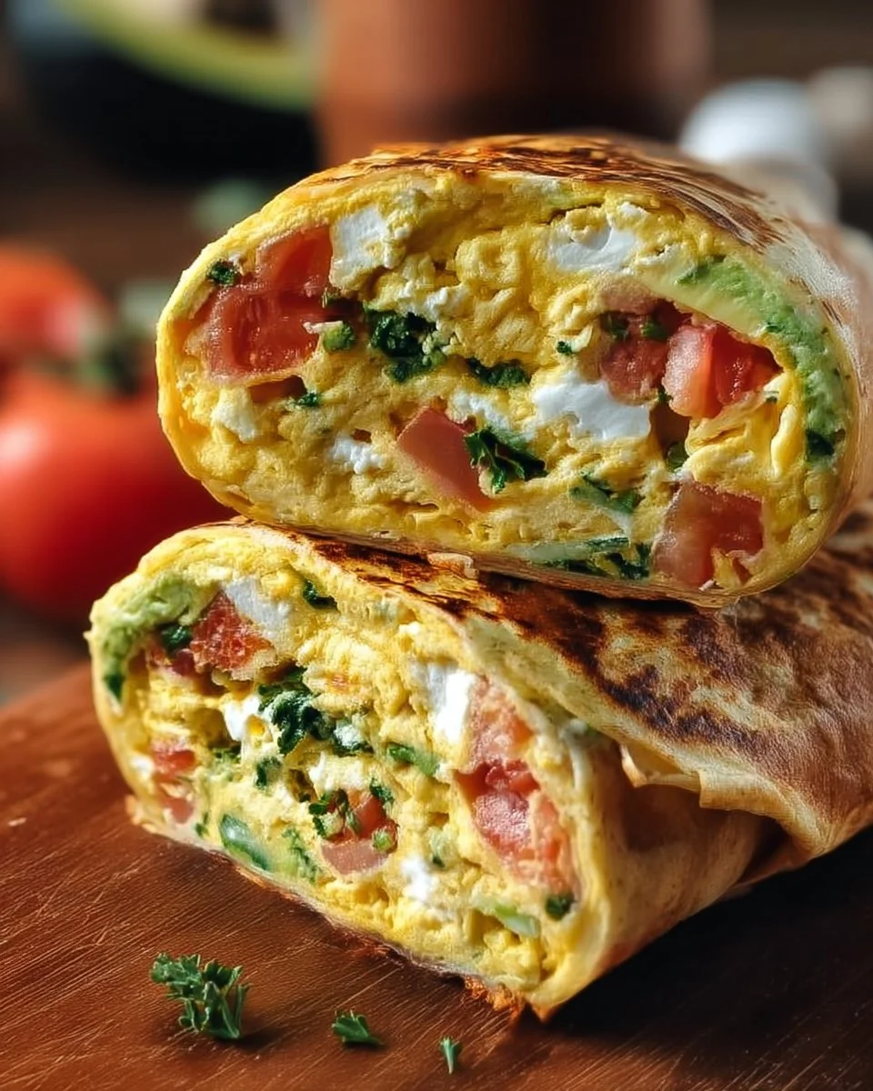 High Protein Veggie Omelette Wrap