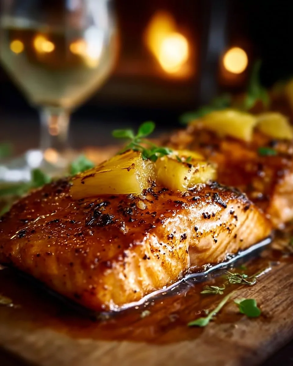 Honey Pineapple Glazed Salmon