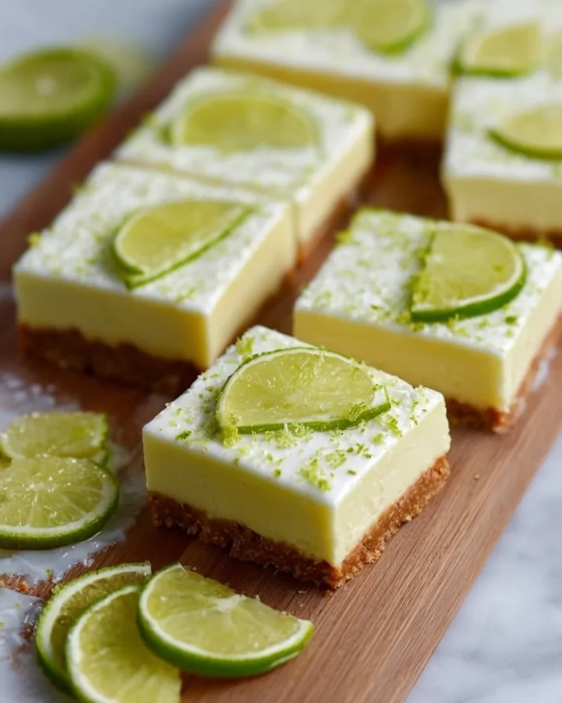 Delicious Key Lime Pie Bars with a zesty lime topping and crumbly crust