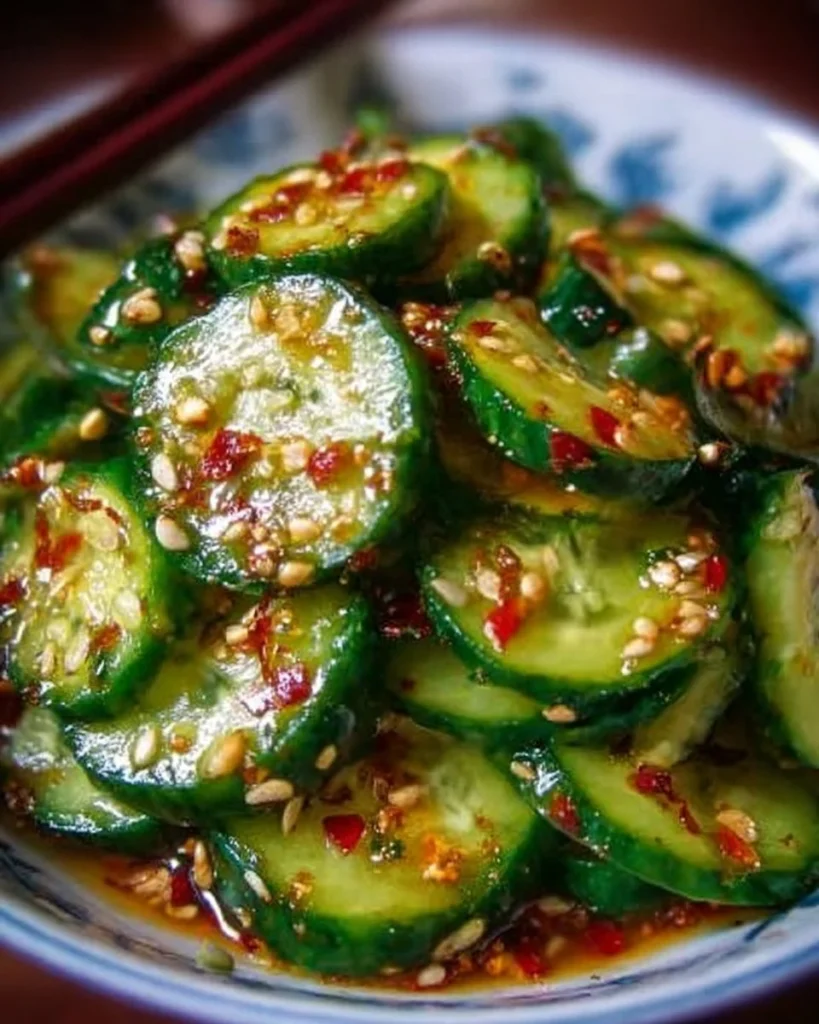 Korean Cucumber Salad with fresh vegetables and vibrant dressing