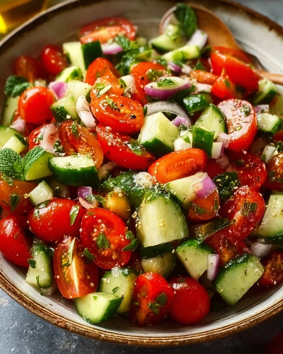 Refreshing Mediterranean Cucumber & Tomato Salad