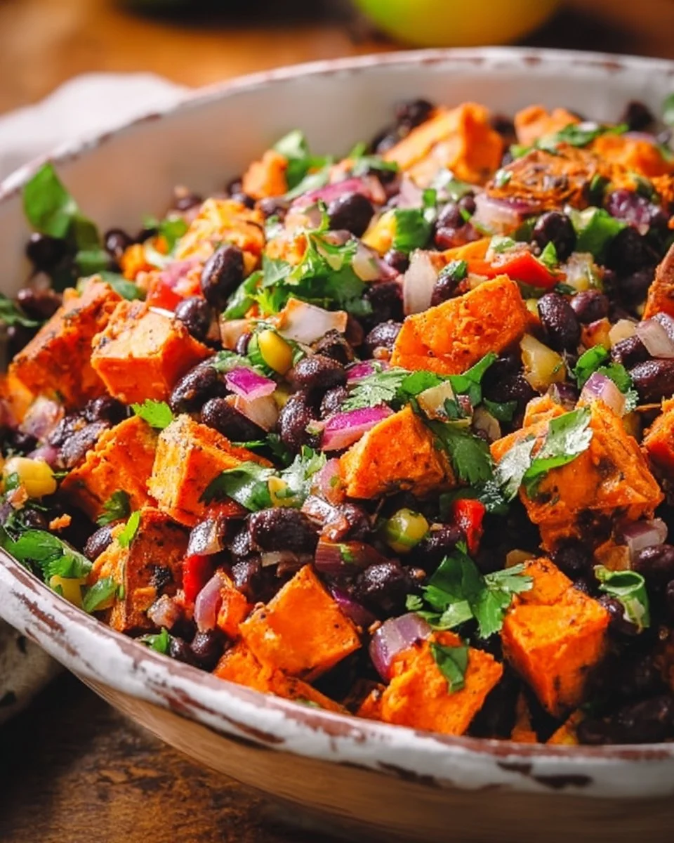 Roasted Sweet Potato Black Bean Salad