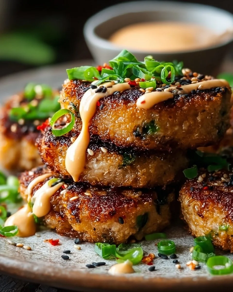 Savory Asian Tuna Cakes with Zesty Spicy Mayo