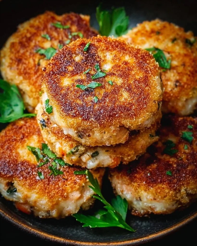 Delicious tuna melt patties served with a side salad