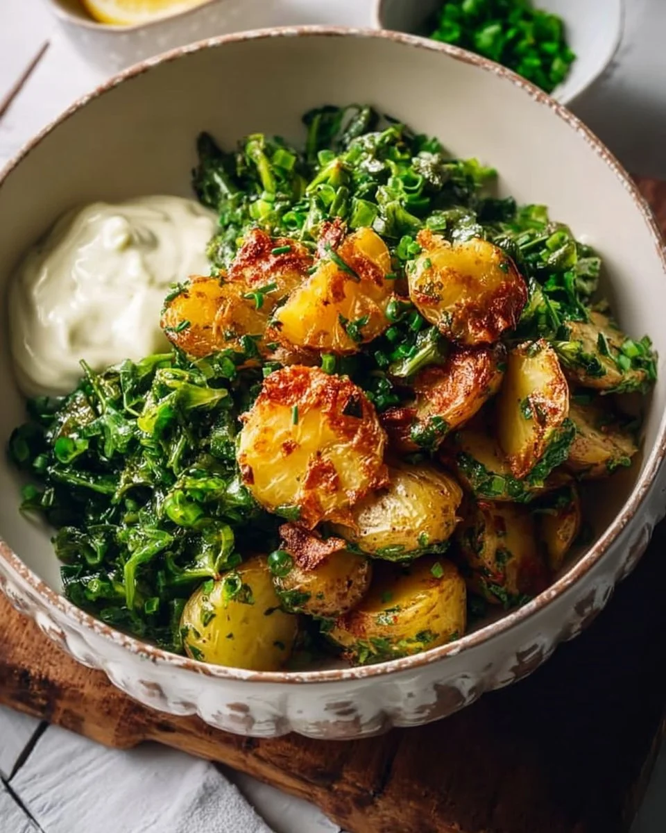Viral Green Crispy Potato Salad