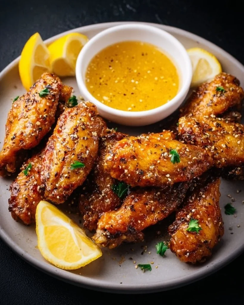 Bottle of wet lemon pepper wing sauce for flavorful chicken wings