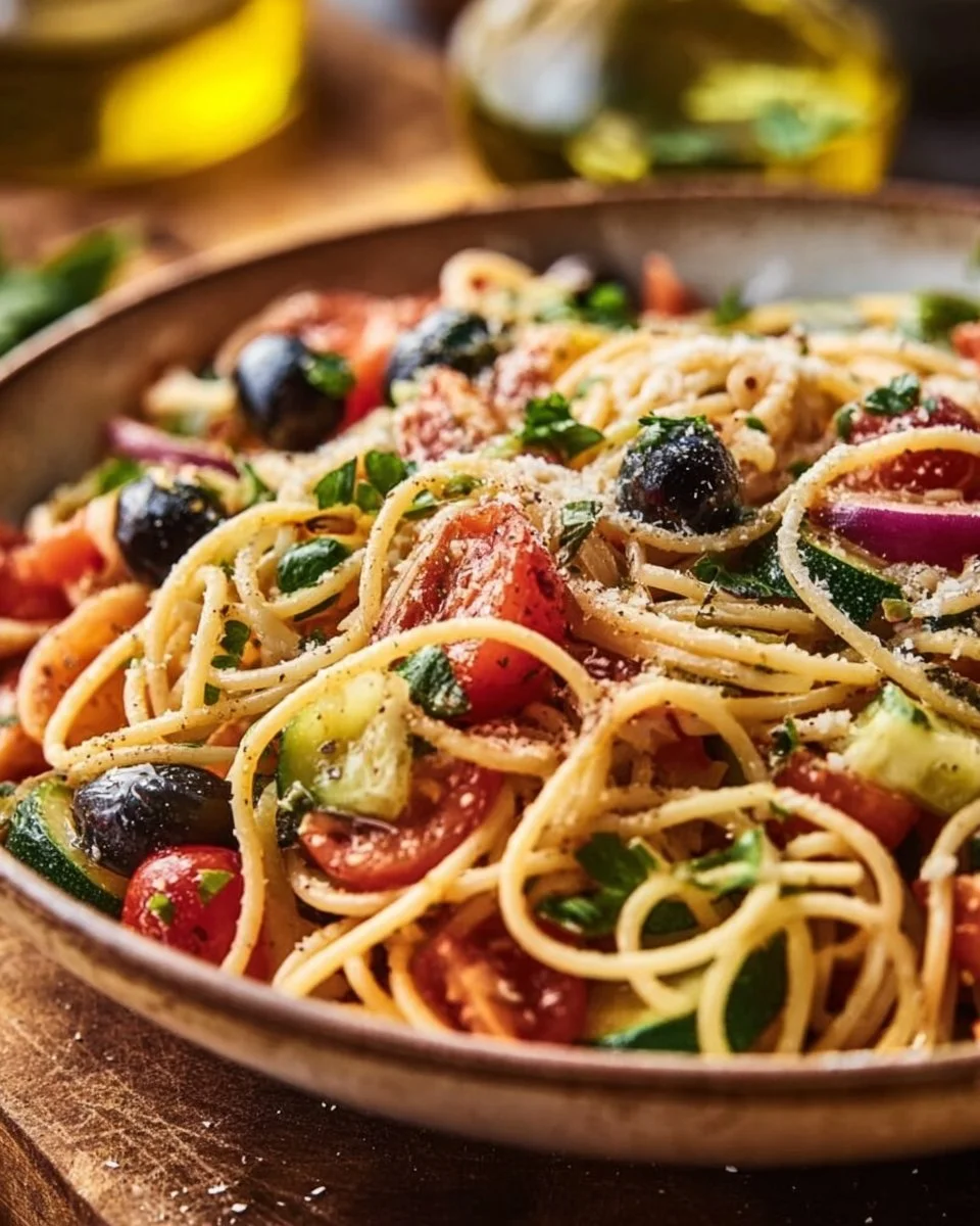 Quick and Delicious Spaghetti Salad with Zesty Italian Dressing